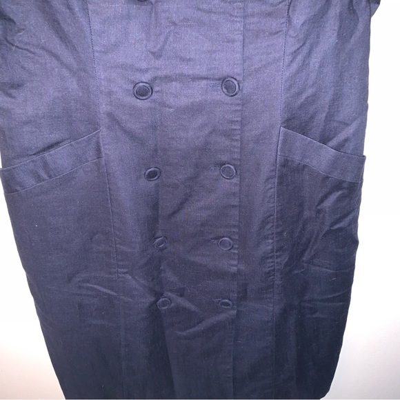 Laura Ashley Vintage Linen And Cotton Sailor Style Red Navy Dress 10 - Picture 7 of 10